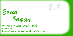 erno vozar business card
