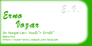 erno vozar business card